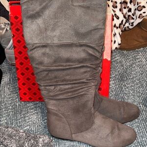 HOTCAKE  Knee-High Slouch Boot in Dark Gray